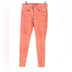 American Eagle Outfitters Coral Pink Skinny Jean Pants Womens Size 2 AE Pants